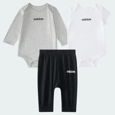 adidas kids 3-Piece Linear Logo Bodyshirt & Pant Set 21