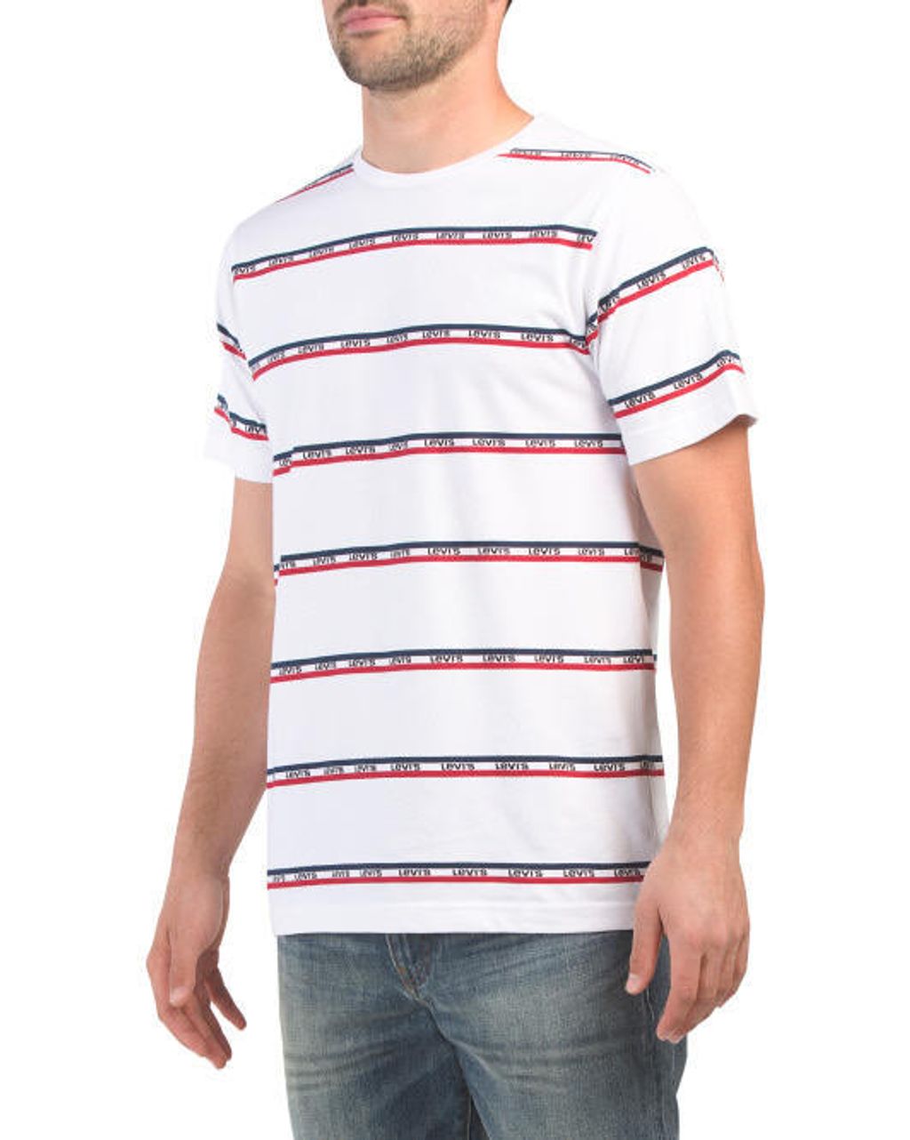 levis Gate Printed Stripe Logo Tee $10+tax