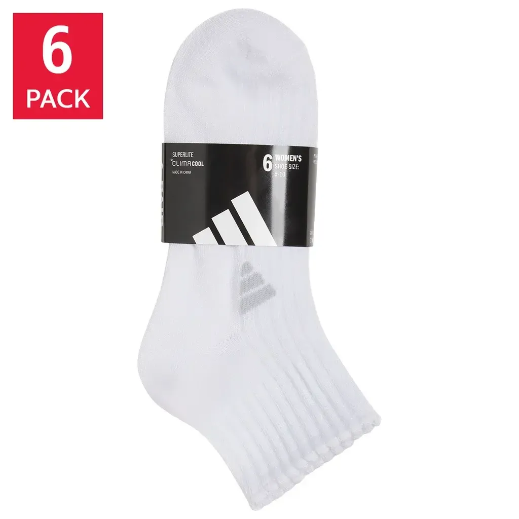 adidas Women's Quarter Sock, 6-pair 