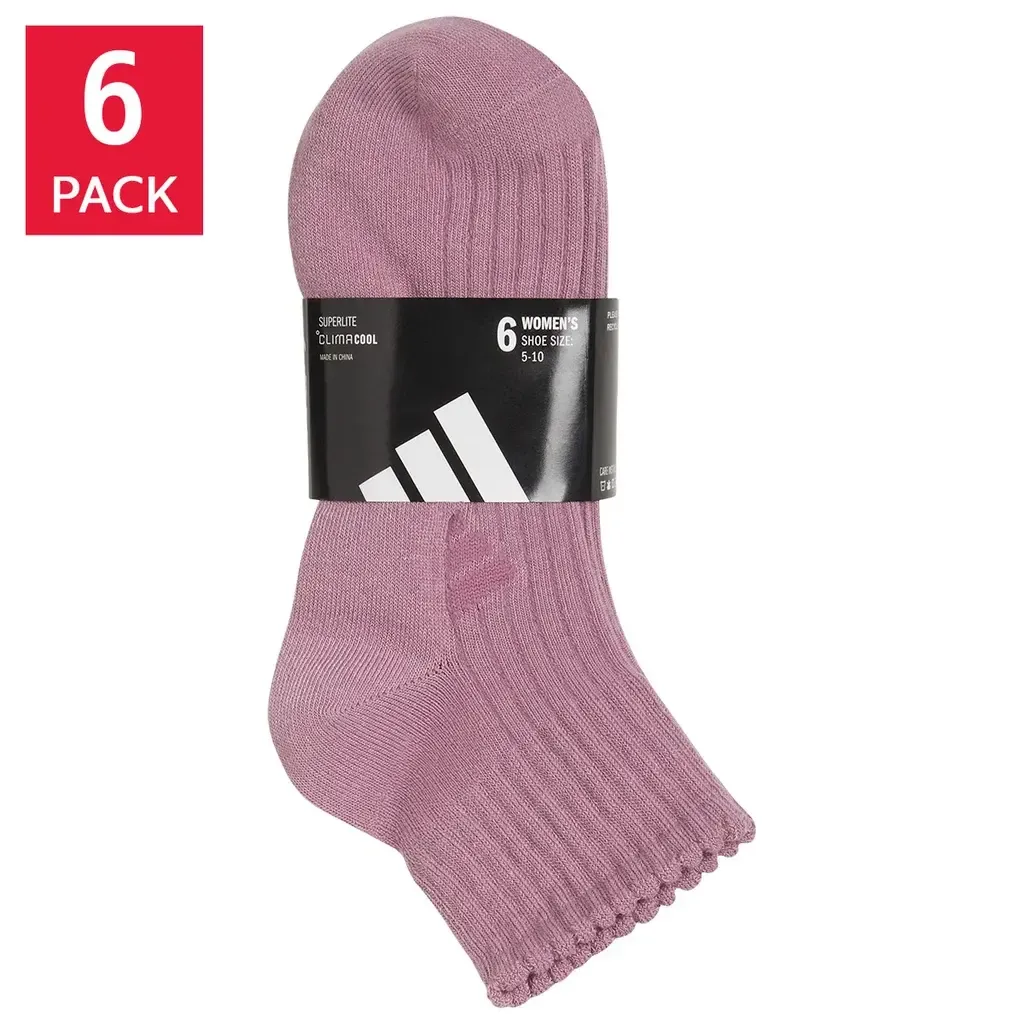 adidas Women's Quarter Sock, 6-pair  8
