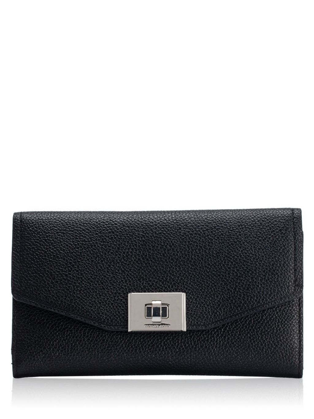 mk Cassie Leather Trifold Wallet Black  