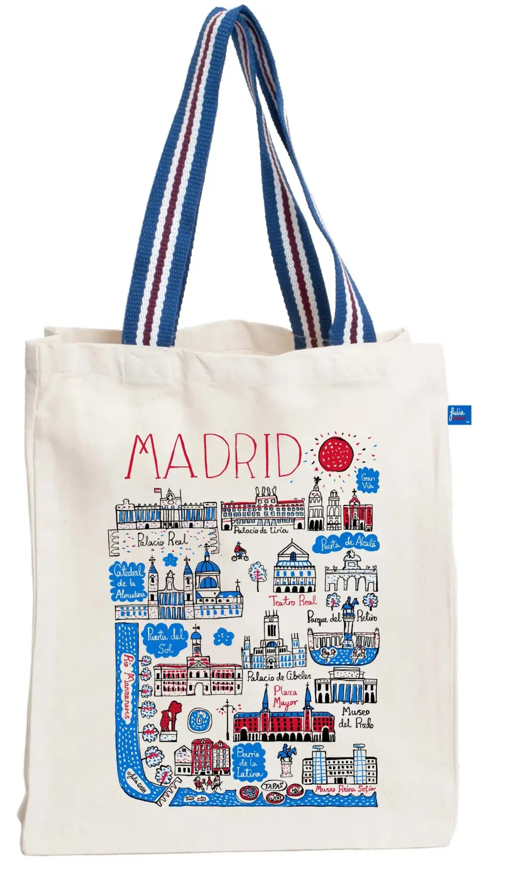 Madrid Natural Canvas Tote Bag by Julia Gash 