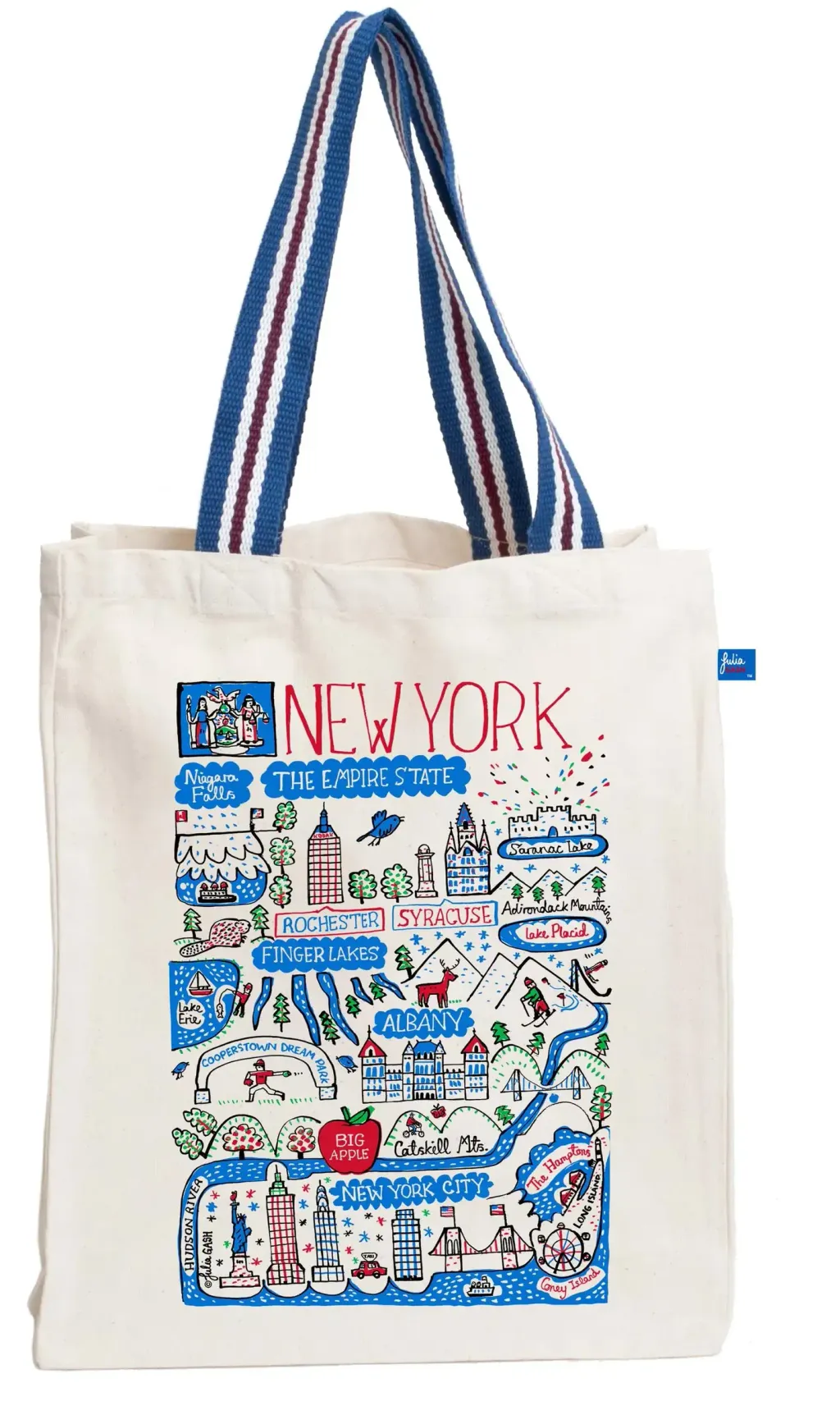 New York State Natural Canvas Tote Bag by Julia Gash 