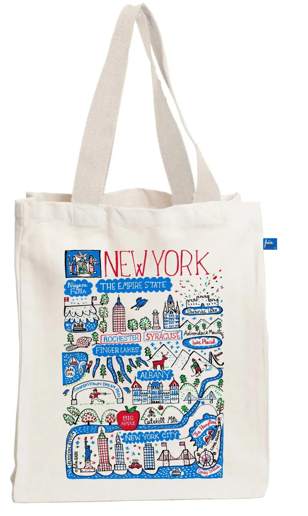 New York State Natural Canvas Tote Bag by Julia Gash  2
