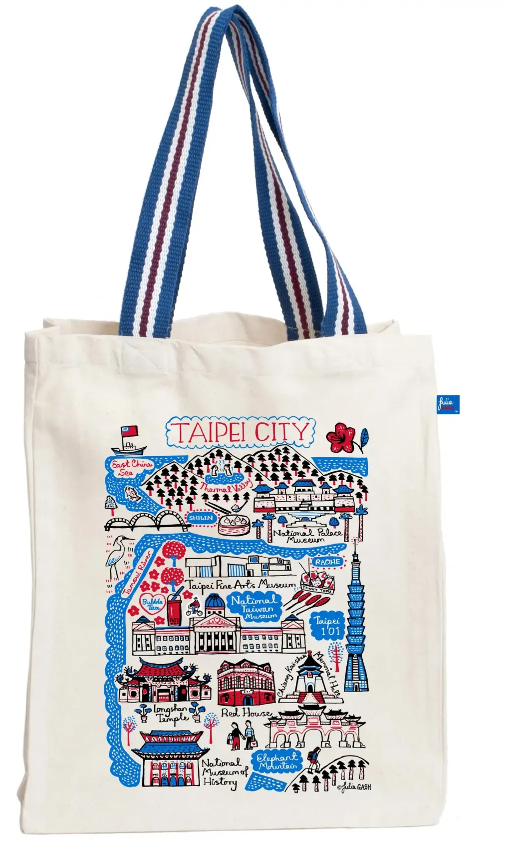 Taipei Natural Canvas Tote Bag by Julia Gash 