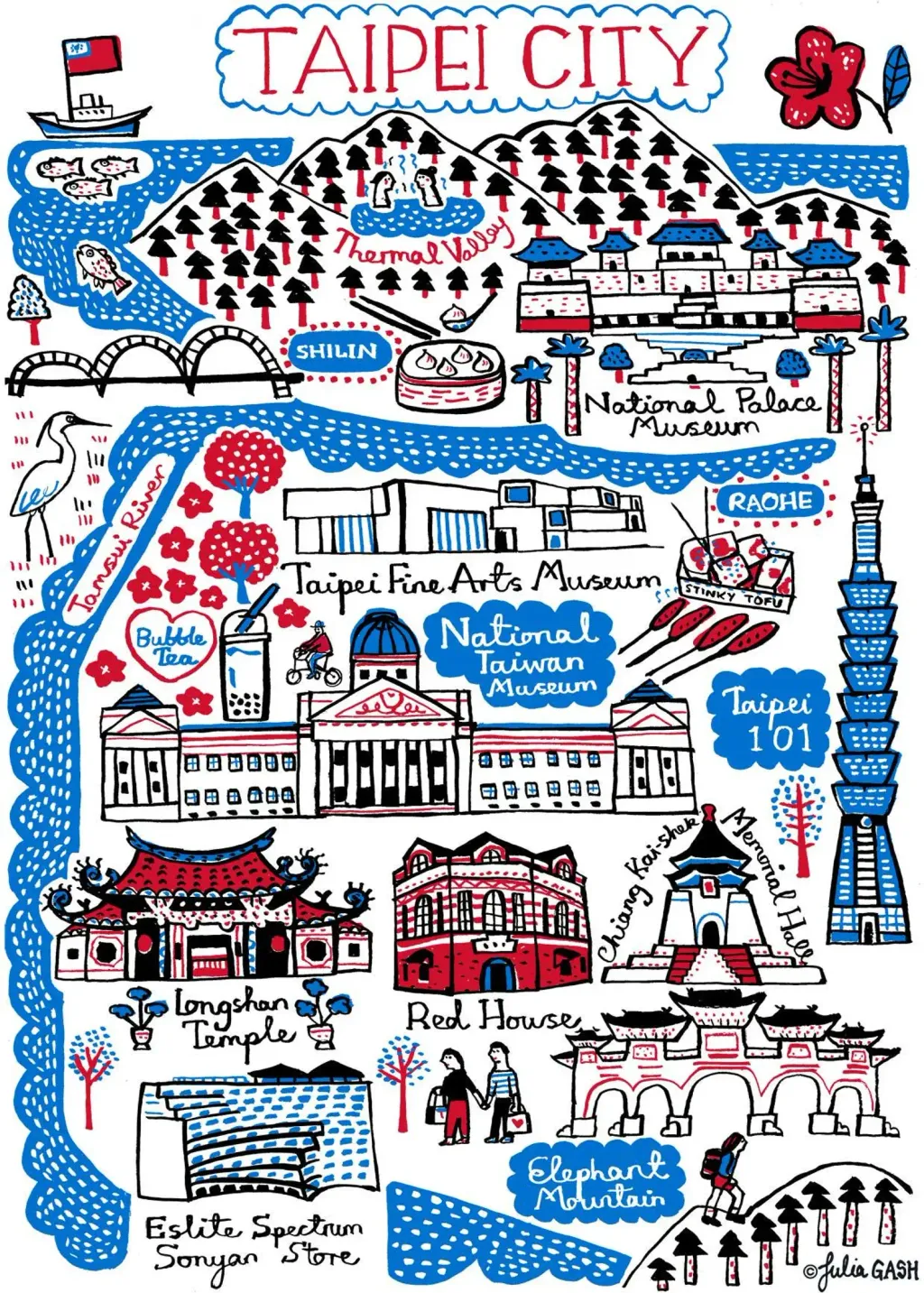 Taipei Natural Canvas Tote Bag by Julia Gash  3