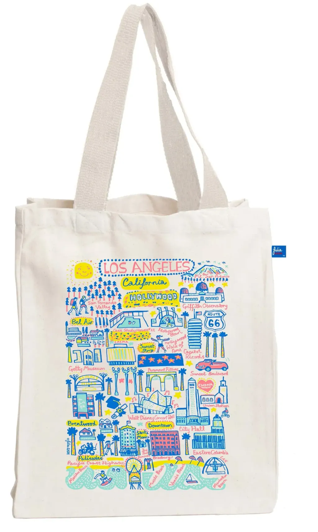  Los Angeles Natural Canvas Tote Bag by Julia Gash  2