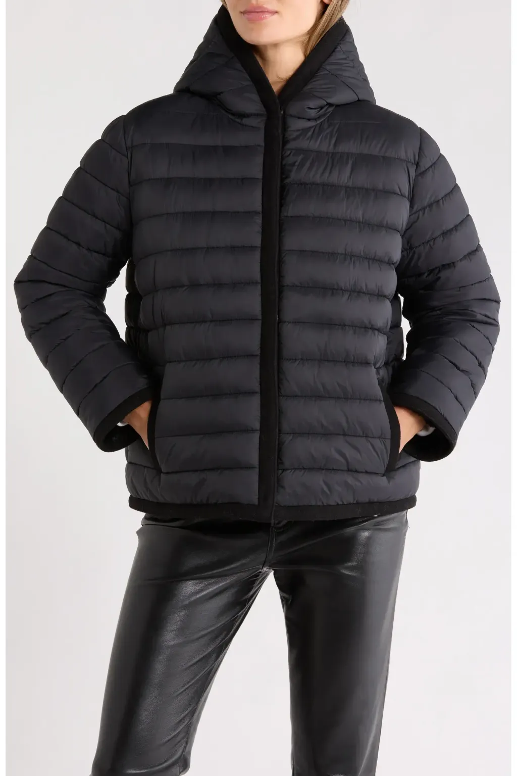 Reversible Faux Fur Hooded Puffer Jacket 