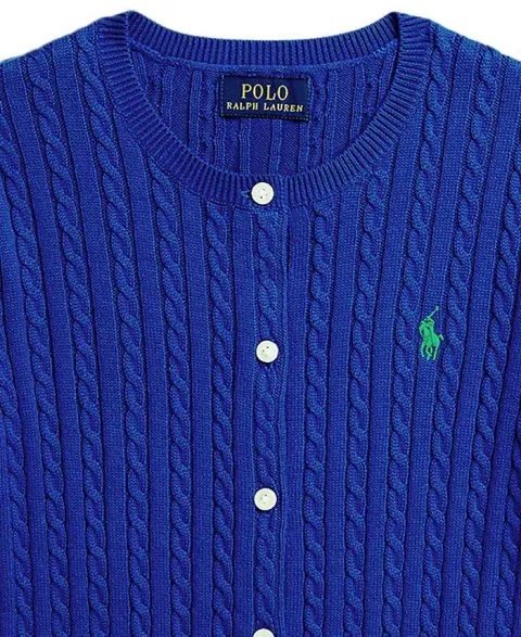 Polo Ralph Lauren Girls' 7-16 Mini-Cable Long-Sleeve Cardigan Sweater 3