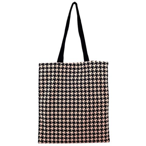 Pink Houndstooth tote bag  2