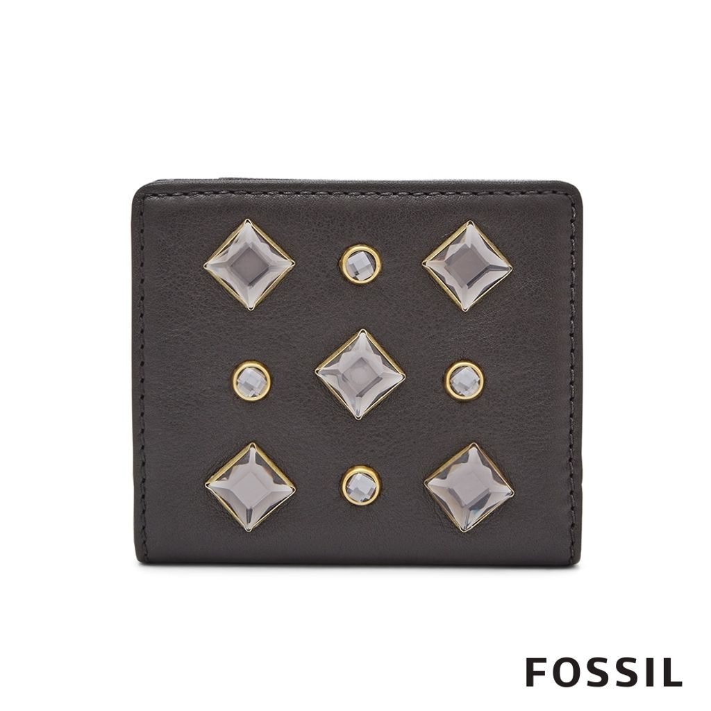 FOSSIL MADISON 皮革嵌英式黃銅裝飾短夾 SWL2277001 