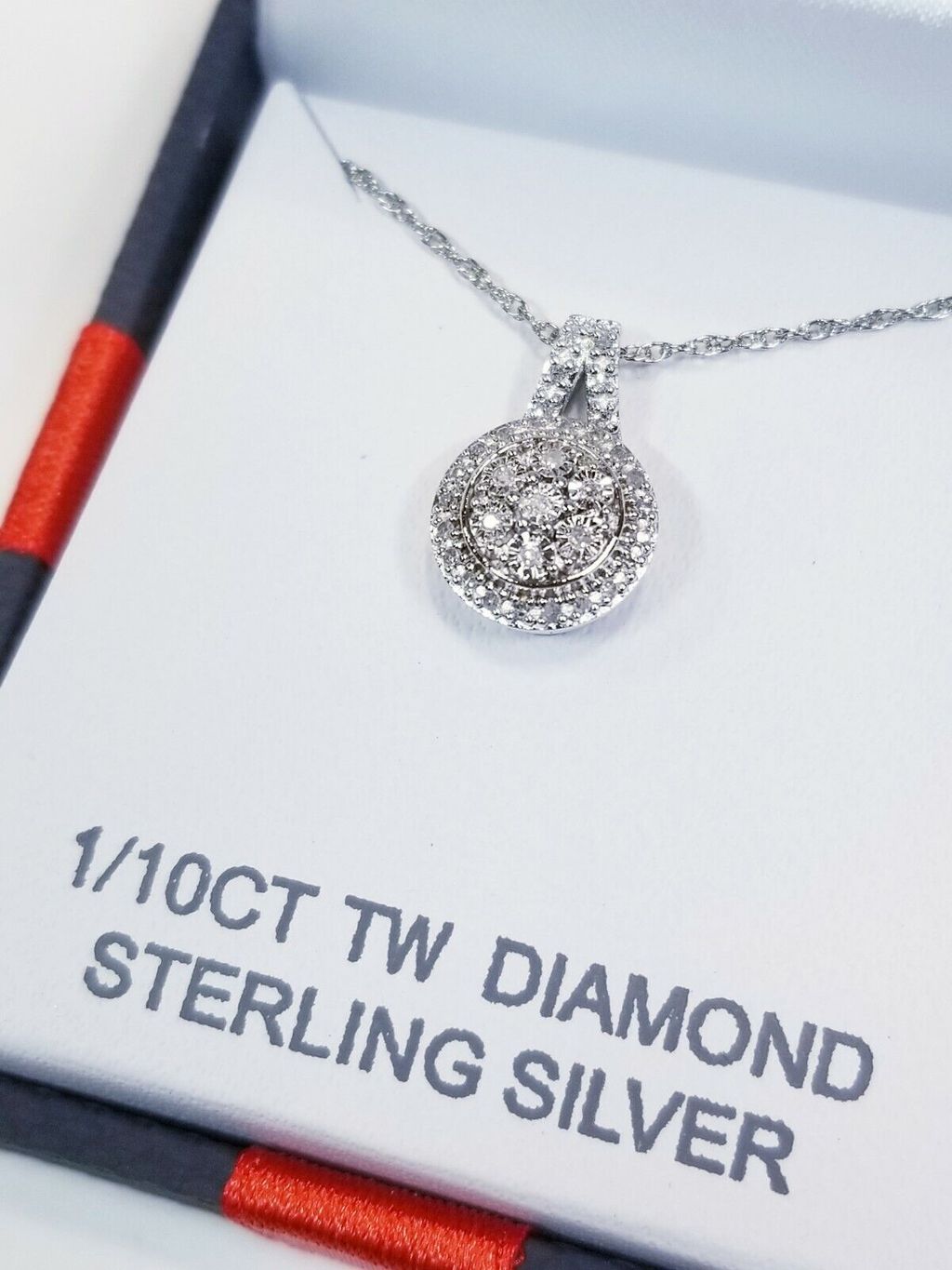 1:10 ct tw genuine diamond sterling silver necklace