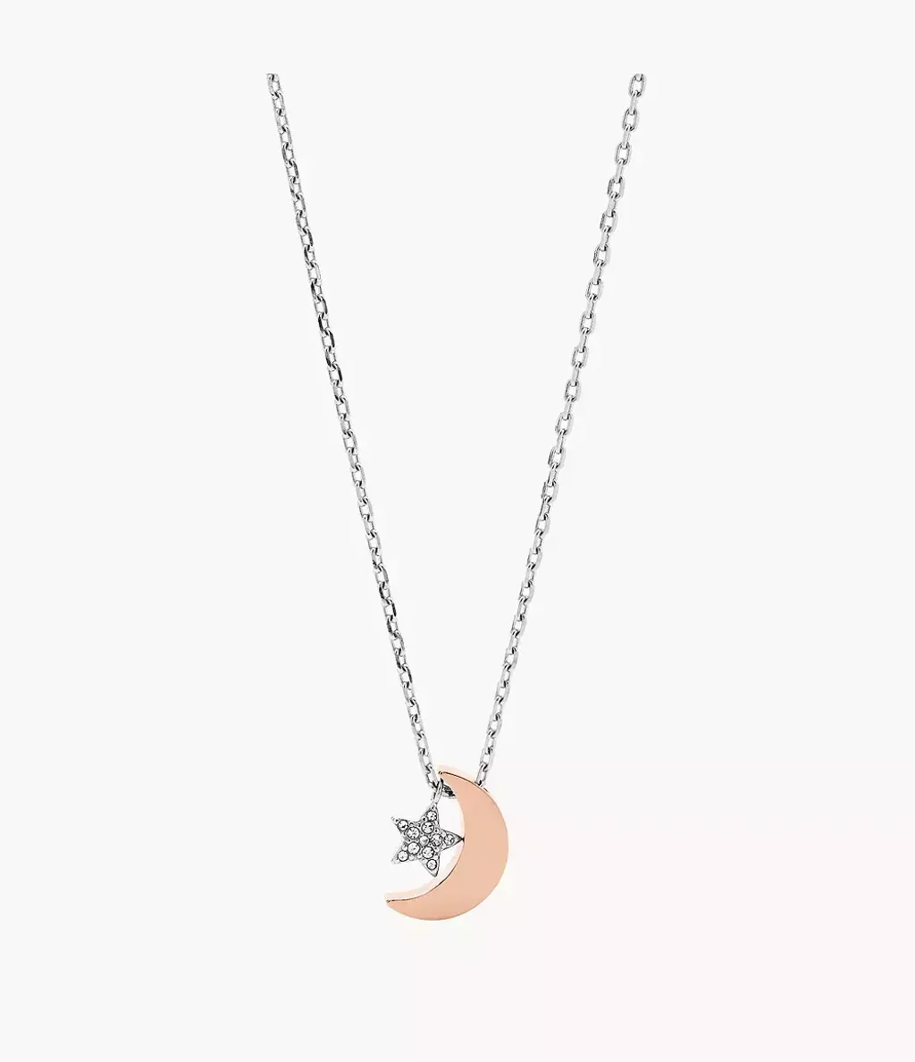 fossil moon and star necklace