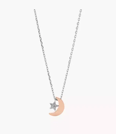 fossil moon and star necklace