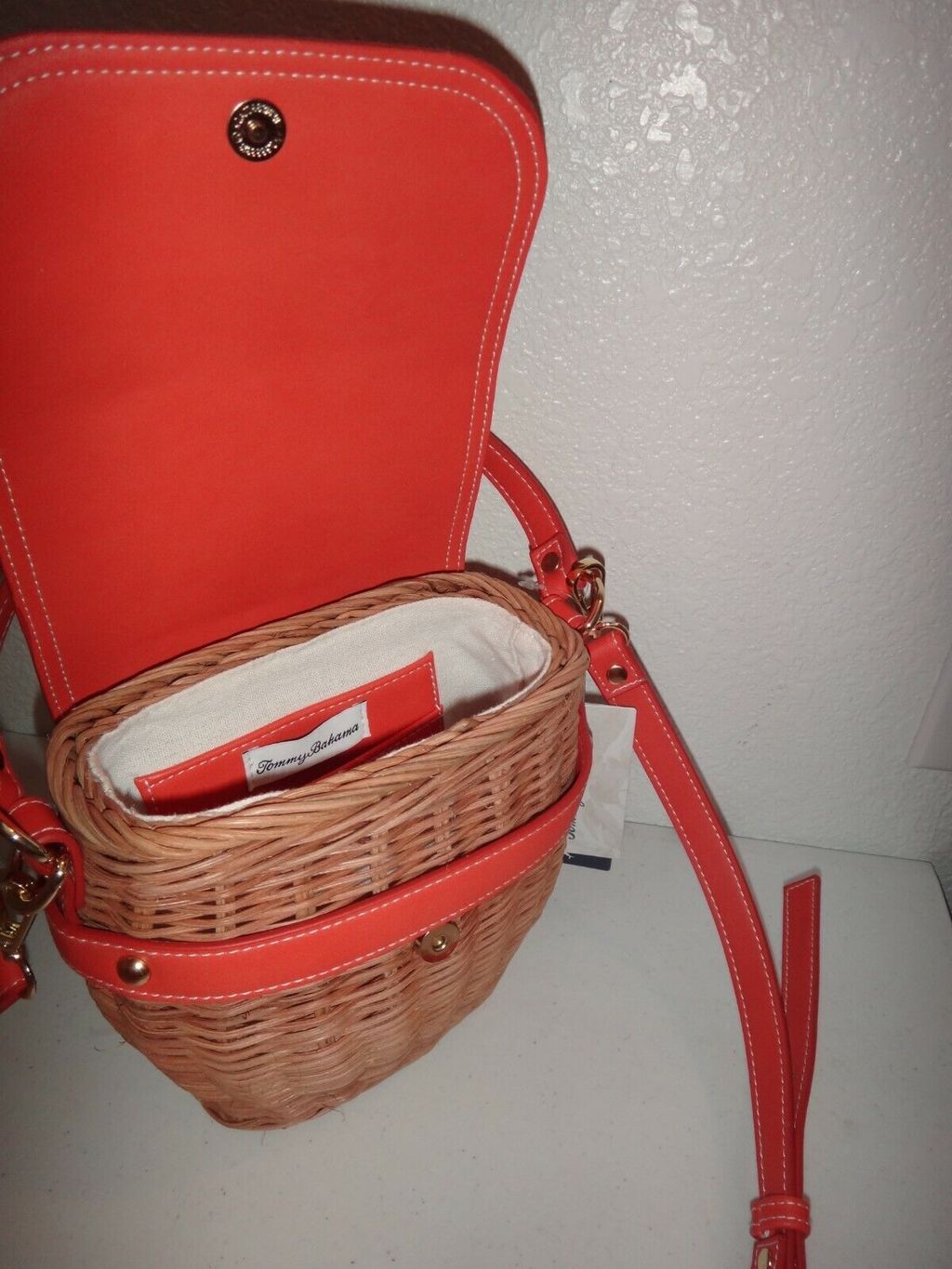 tommy bahama Small Picnic Basket Crossbody With Flap 1