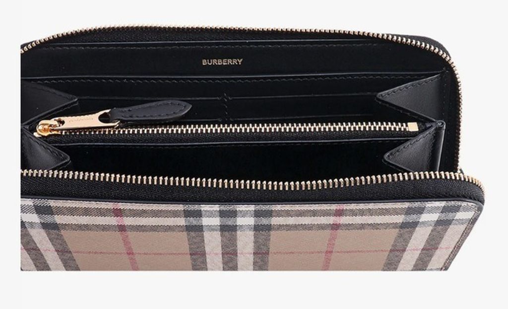 Burberry Vintage Check and Leather Ziparound Wallet  22