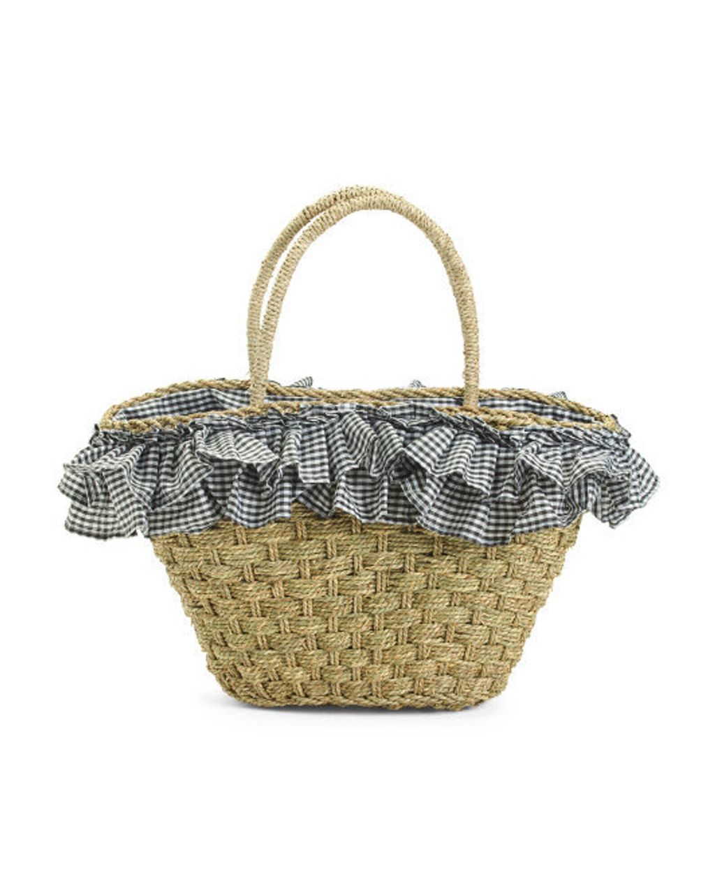 cc california Ditsy Print Ruffle Straw Tote $15+tax 3