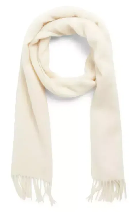 NORDSTROM RACK Solid Cashmere Scarf In Ivory Cloud 1