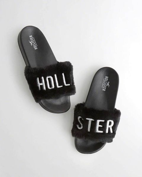 Hollister $24.95 to $12.47 +tax Faux Fur Slide Sandals 3