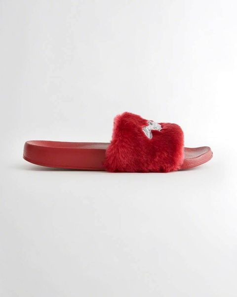 Hollister $24.95 to $12.47 +tax Faux Fur Slide Sandals 1