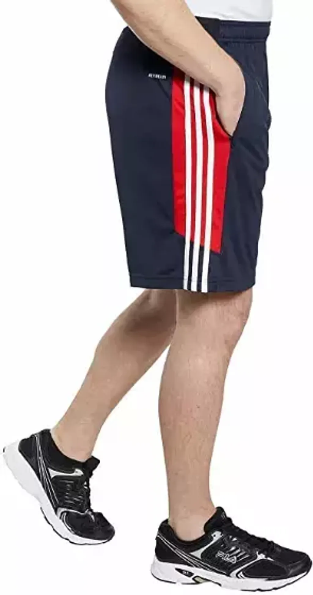 Adidas Men's 3 Stripe Shorts with Zipper Pockets, Size S, Color Legend Ink:White 