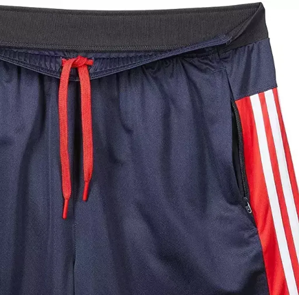 Adidas Men's 3 Stripe Shorts with Zipper Pockets, Size S, Color Legend Ink:White 3 4