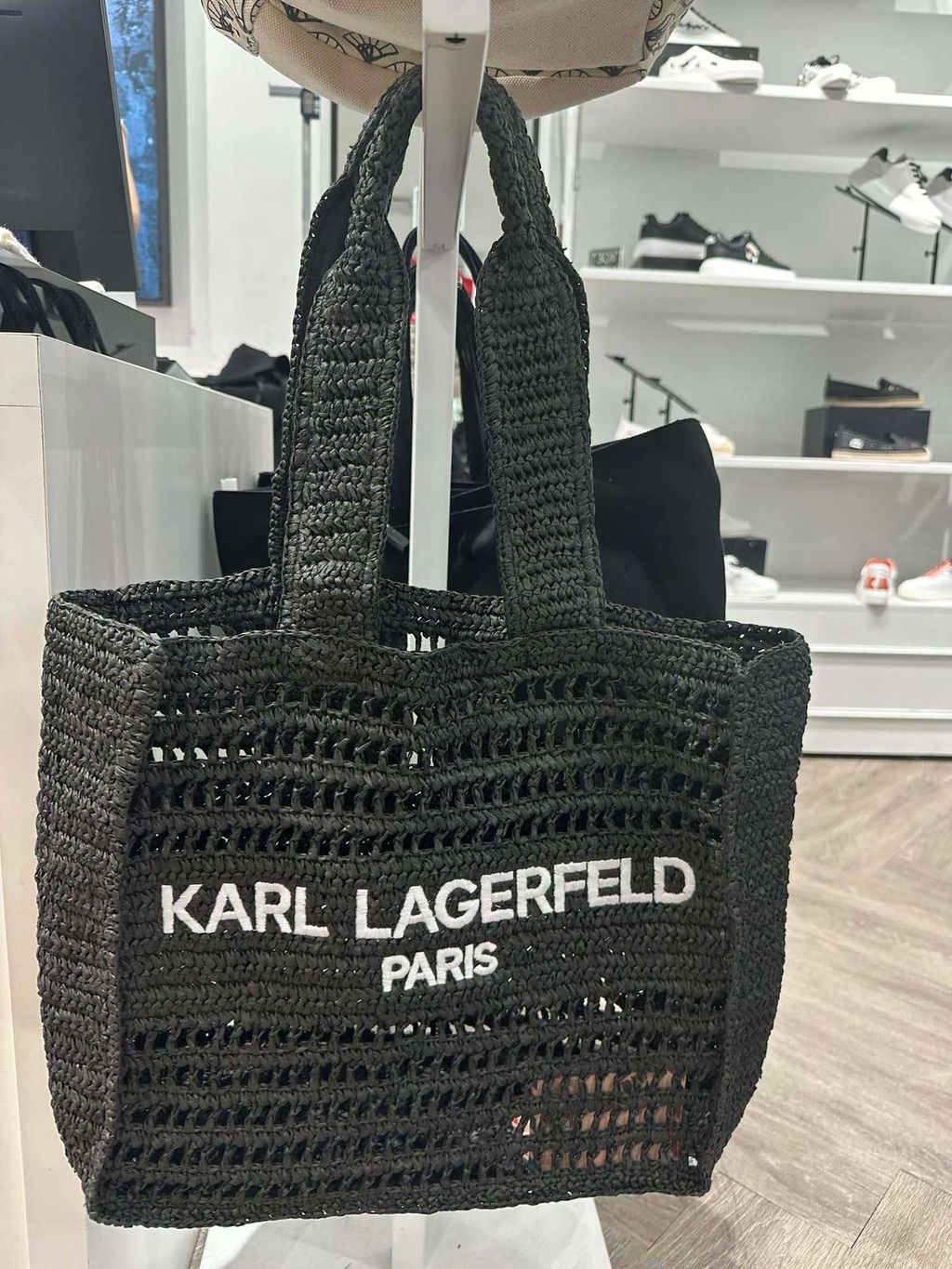 Antibes Woven Paper Tote karl lagerfeld