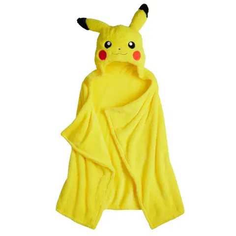 Kids Pokemon Pikachu Hooded Throw Blanket 