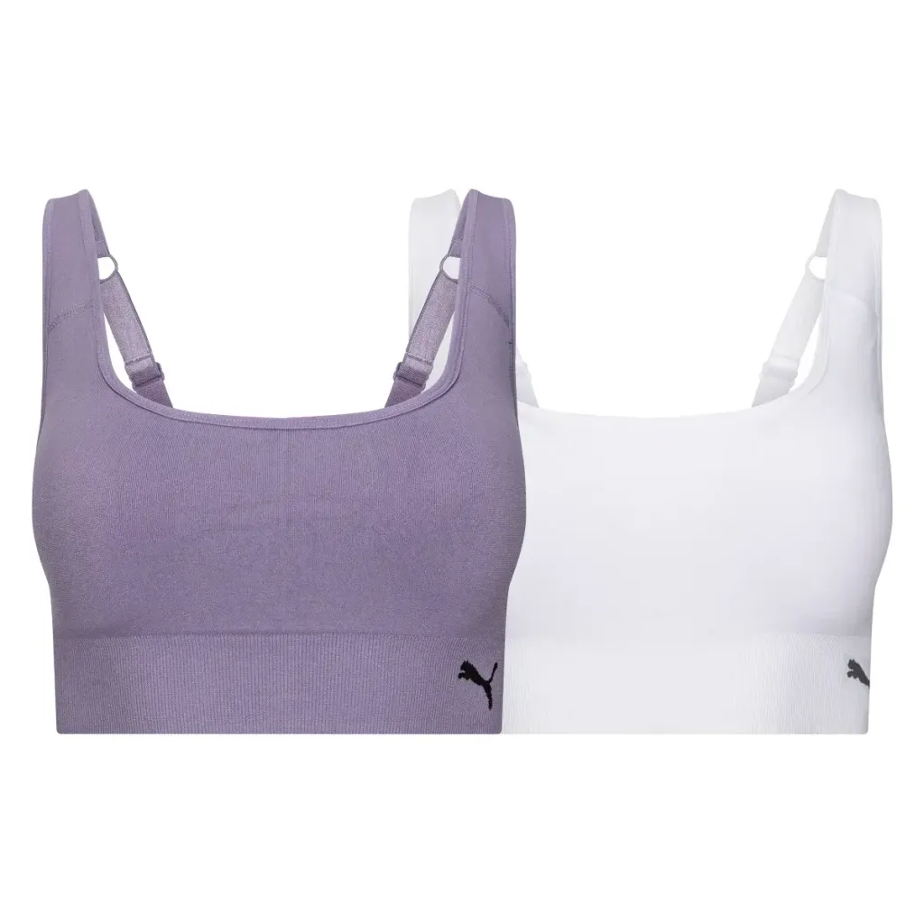 PUMA Women's Seamless Sports Bra, 2-pack  9
