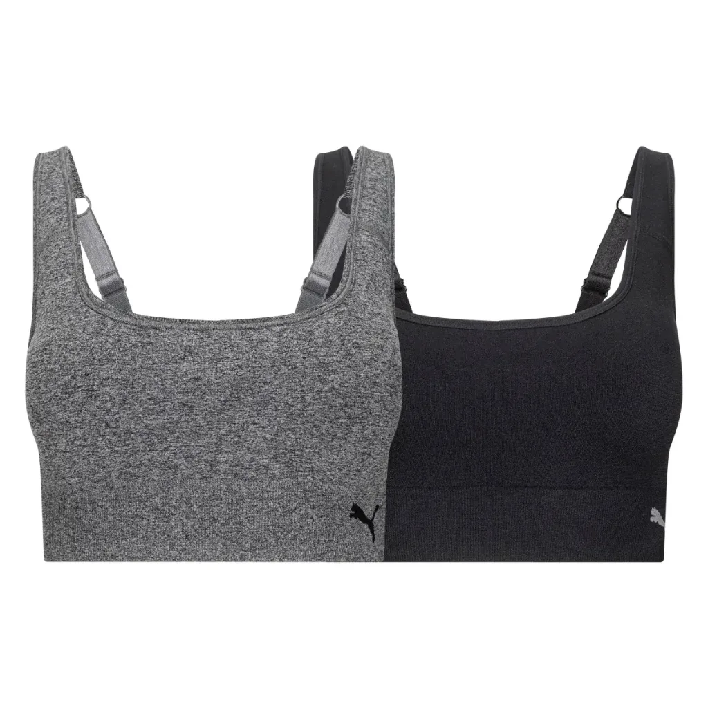 PUMA Women's Seamless Sports Bra, 2-pack  18