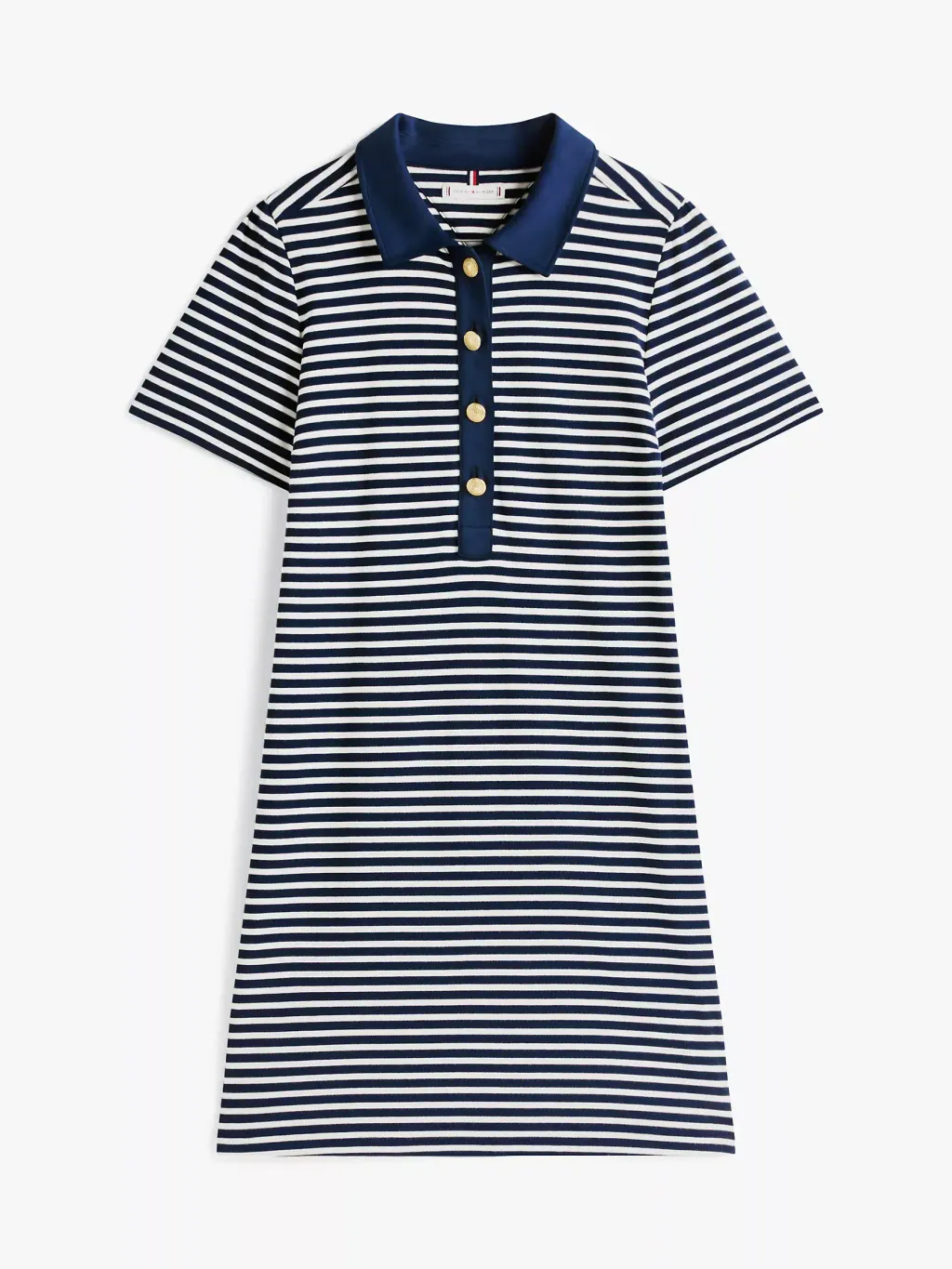 tommy Gold Button Stripe Polo Dress  2