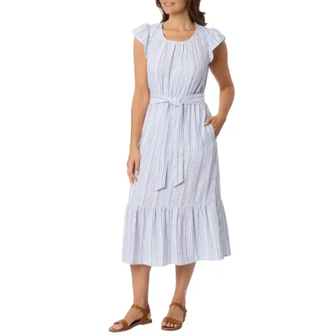 Briggs Women's Linen Blend Tiered Dress  2