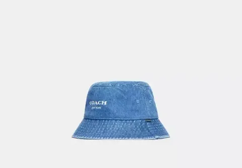 coach denim bucket hat