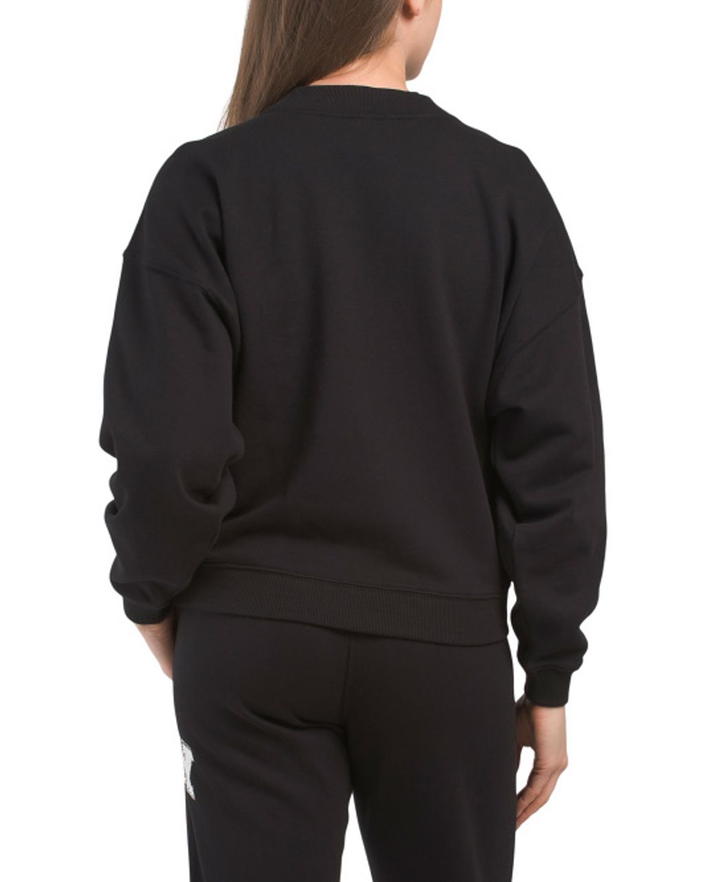 dkny Arched Distressed 89 Rhinestone Logo Crew Neck Pull Over Sweatshirt  2