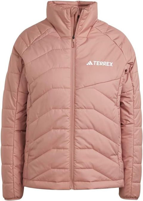 adidas Womens Terrex Multi Synthetic Insulated Jacket Athletic Outerwear Casual Pockets - Pink 