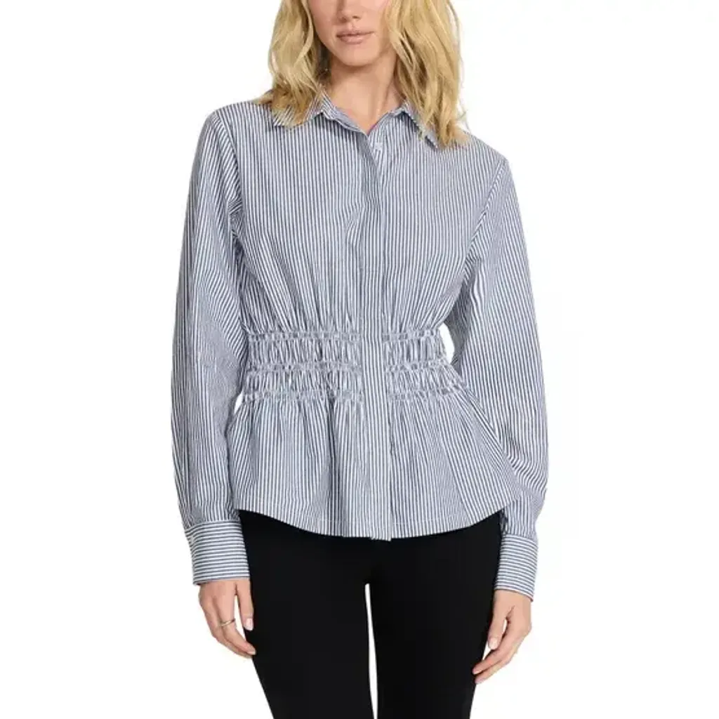 Steve Madden Women's Smock Waist Button Up Shirt  15