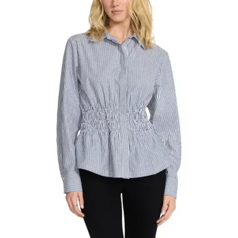 Steve Madden Women's Smock Waist Button Up Shirt  15