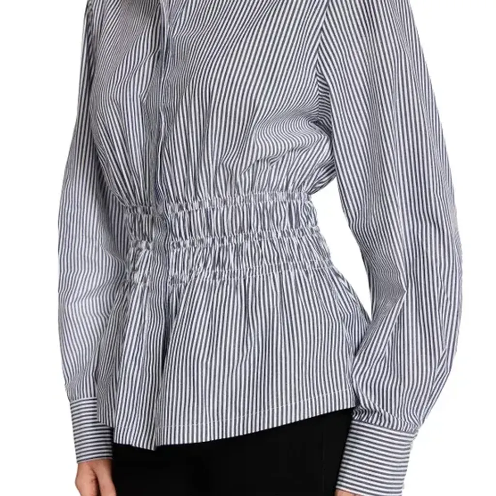 Steve Madden Women's Smock Waist Button Up Shirt  16