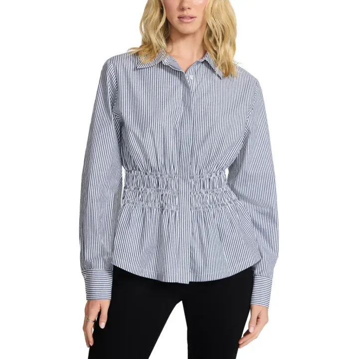 Steve Madden Women's Smock Waist Button Up Shirt  12