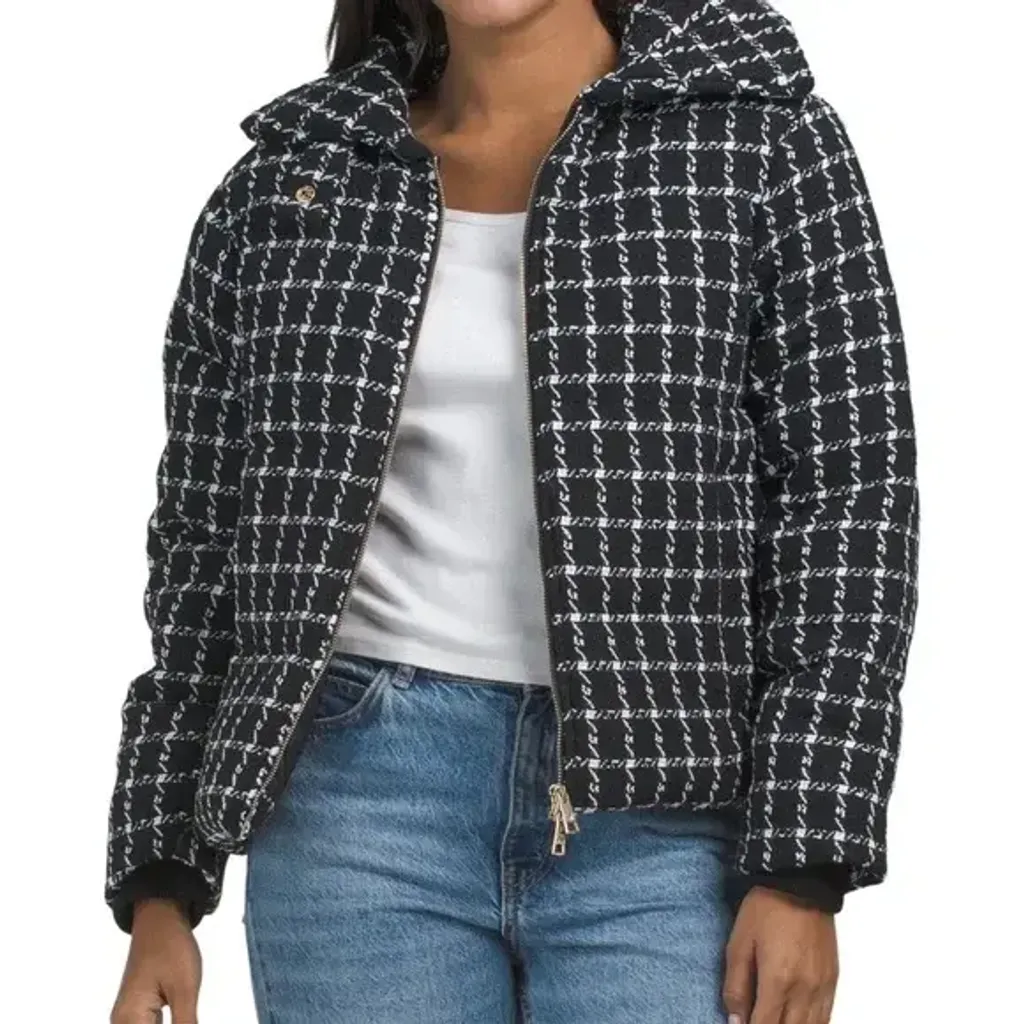 REBECCA MINKOFF Checkered Puffer Coat 3