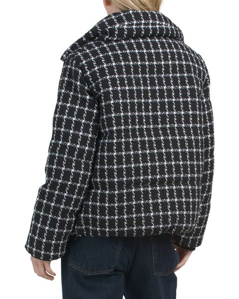 REBECCA MINKOFF Checkered Puffer Coat  4