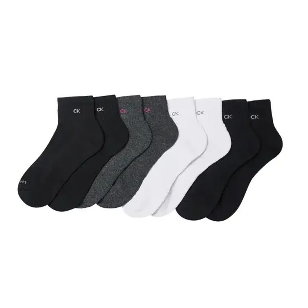 Calvin Klein Women's High Quarter Sock, 8-pair 3