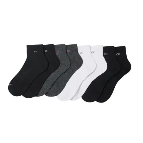 Calvin Klein Women's High Quarter Sock, 8-pair 3
