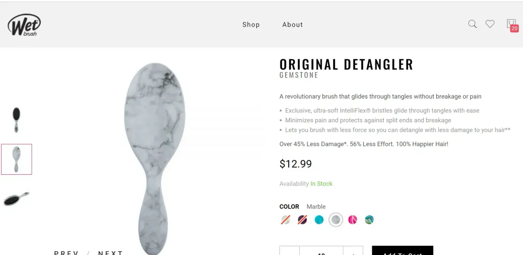 wet brush hair bursh wetbrushwet brush marble hair brush  2