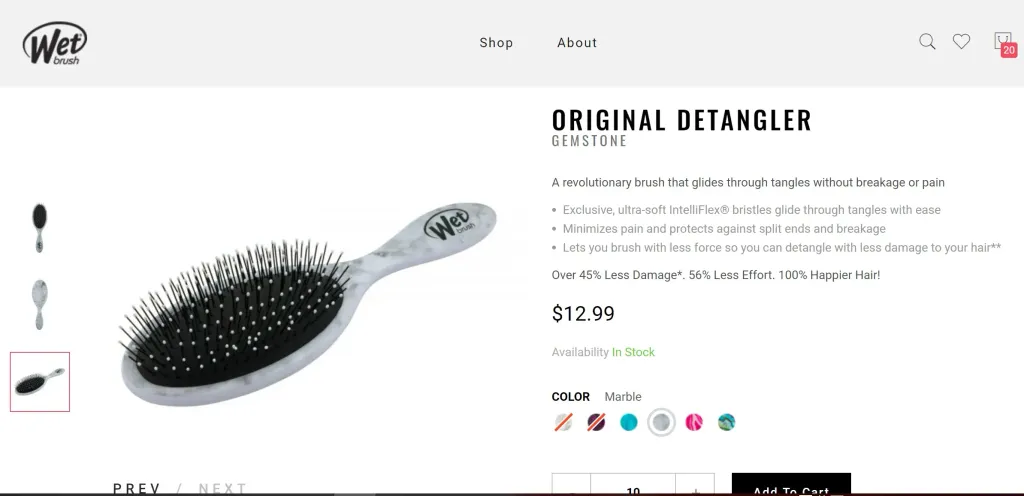 wet brush hair bursh wetbrushwet brush marble hair brush  3