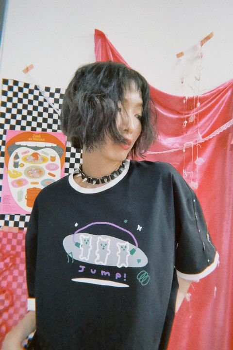 小熊軟糖跳繩了（黑）｜寬寬大大Ｔ2.0 - 4