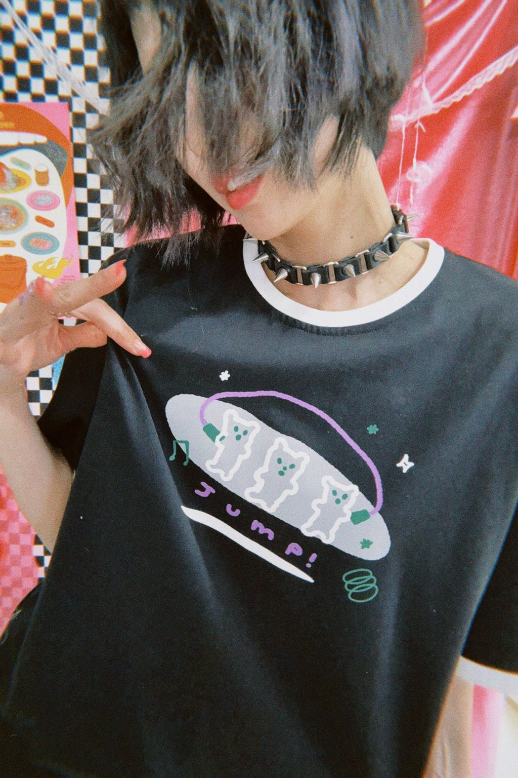 小熊軟糖跳繩了（黑）｜寬寬大大Ｔ2.0 - 3