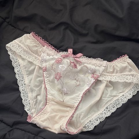 A1.粉白刺繡蕾絲內褲