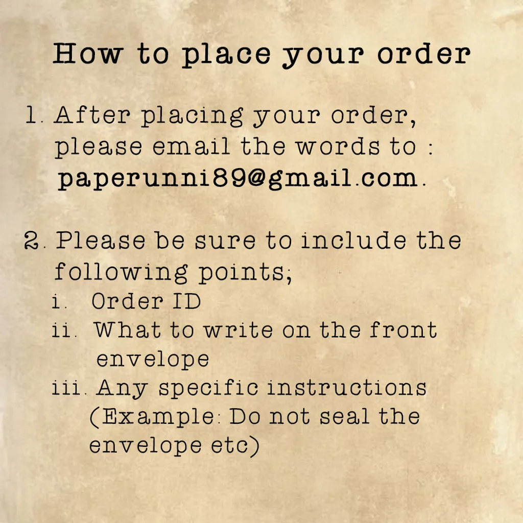 place order wish card