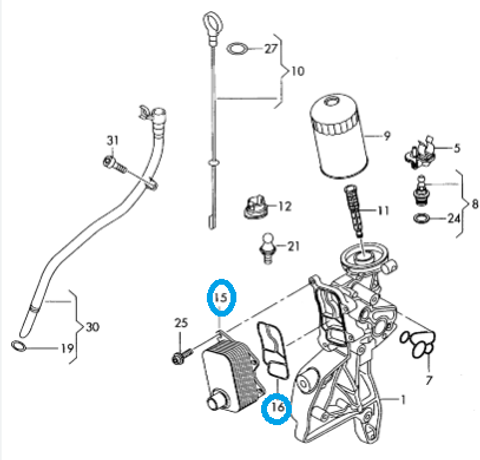 EA888 ENGINE OIL COOLER 6